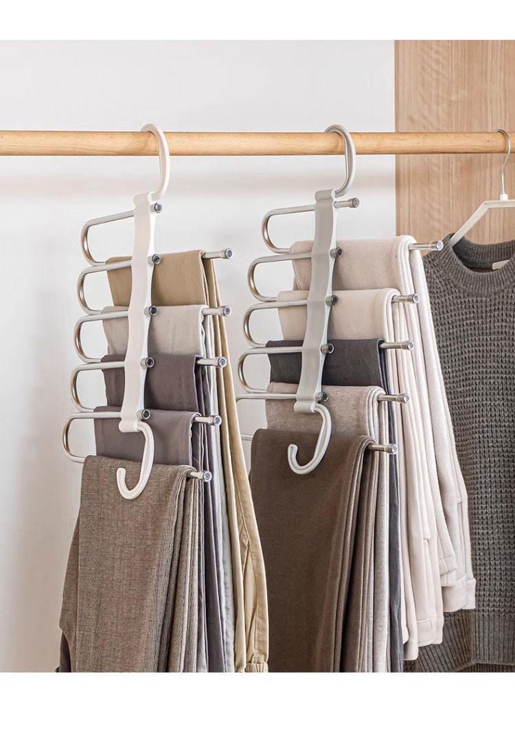 Suez 5 Layer Pants Hanger Clothing Organizer Jeans Trousers Storage ...