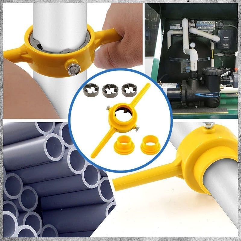 6PCS Plastic Pipe Thread Die Kit PVC Pipe Threader Plumbing Tool Kit ...