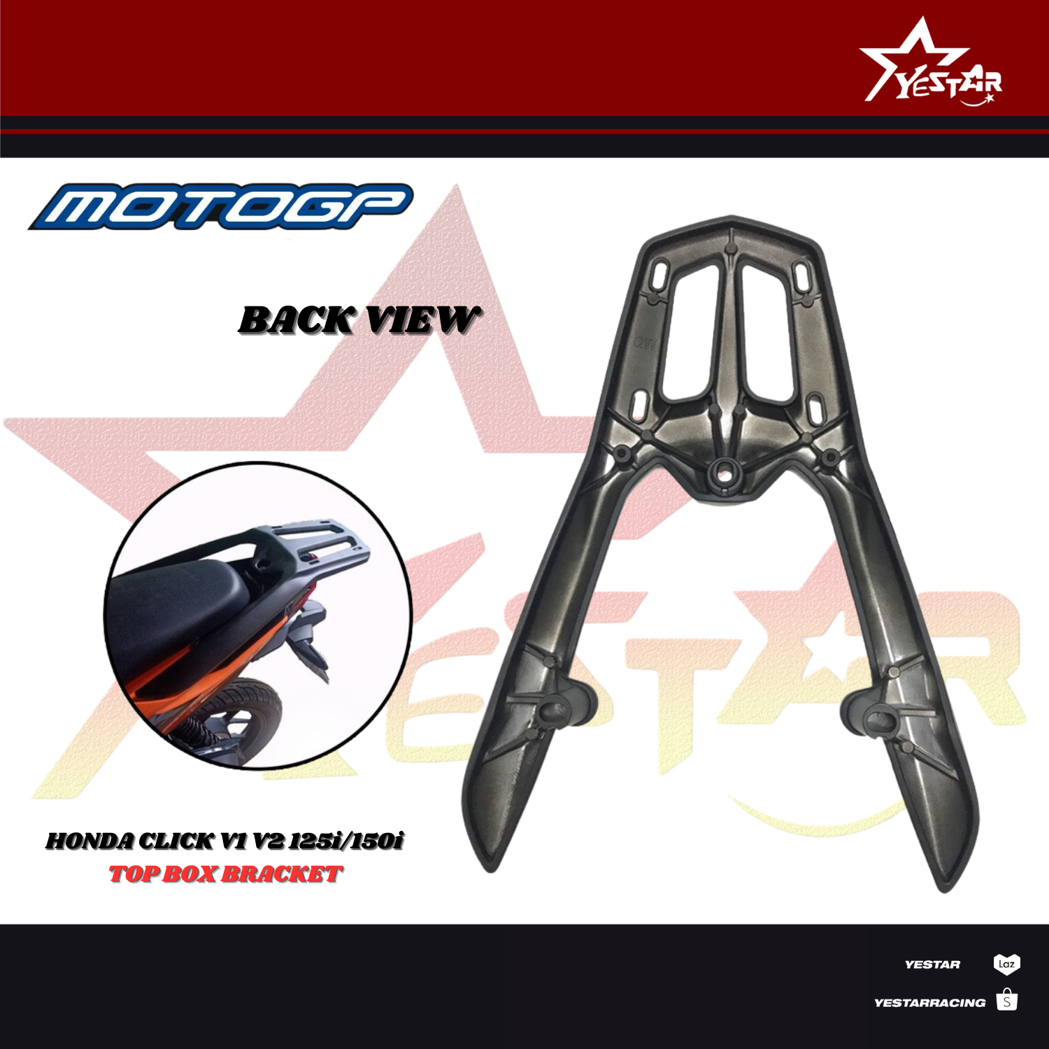 Yestar Racing Raven Bracket Top Box Bracket for Honda Click V1 V2 Moto ...