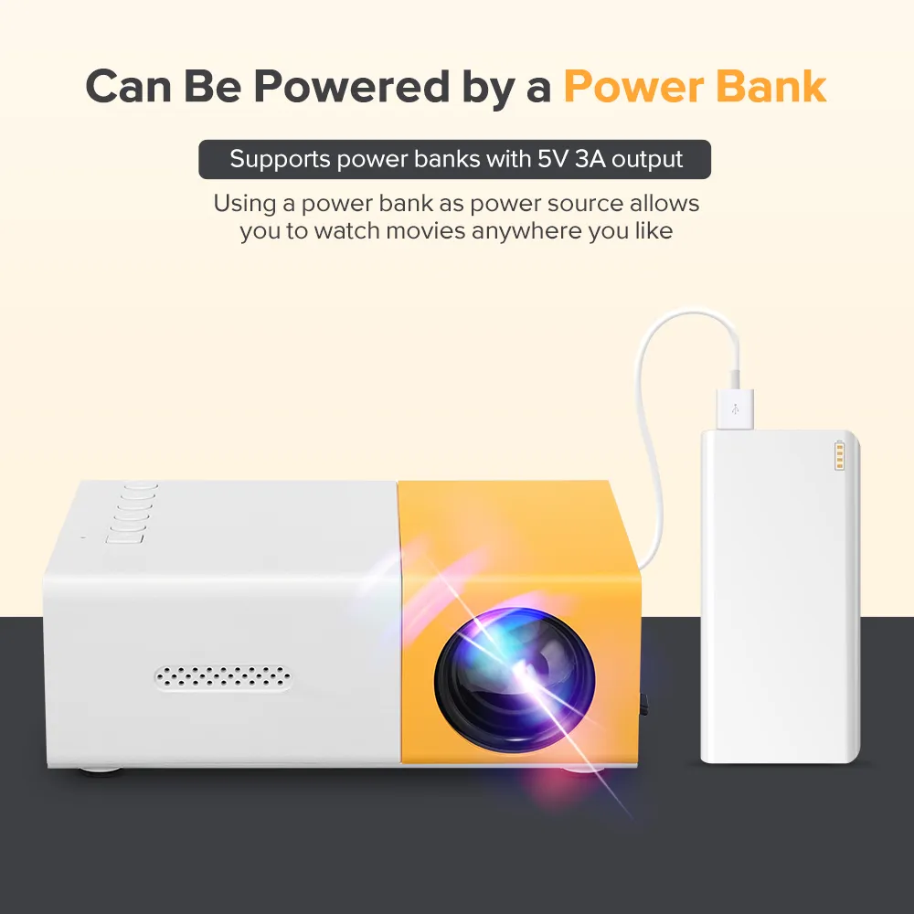 Mini Projector YG300 Portable LED Mini Projector hp Mini Home Theater ...
