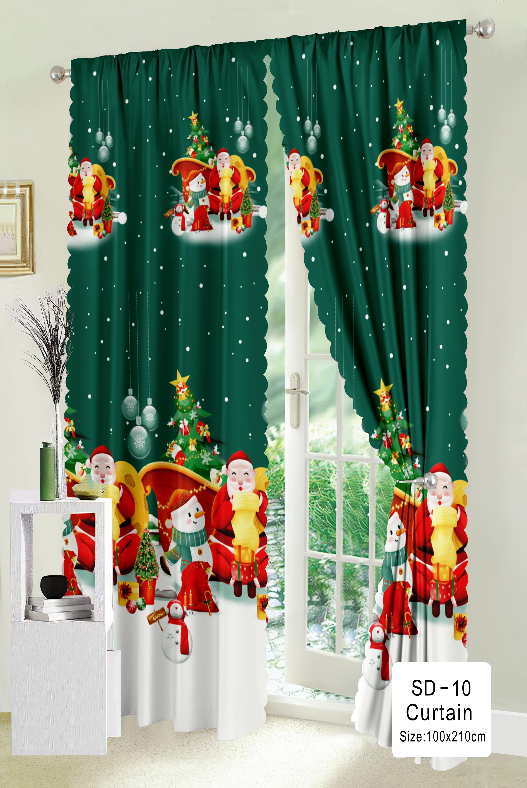 MIYU Christmas Curtain for Window Christmas Party Decorations Kurtina ...