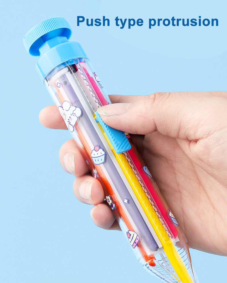 8 In 1 Multi-color Crayon Rotating Pressing Kids Graffiti Crayon Kids ...