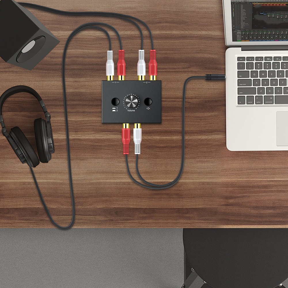 Audio Switcher Splitter Bi-Directional Audio Switcher With Mute Button ...