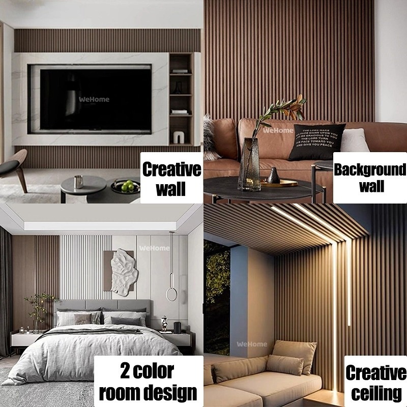 WPC Wall Panel Board Sticker 3D Grille Design Ecological TV Background