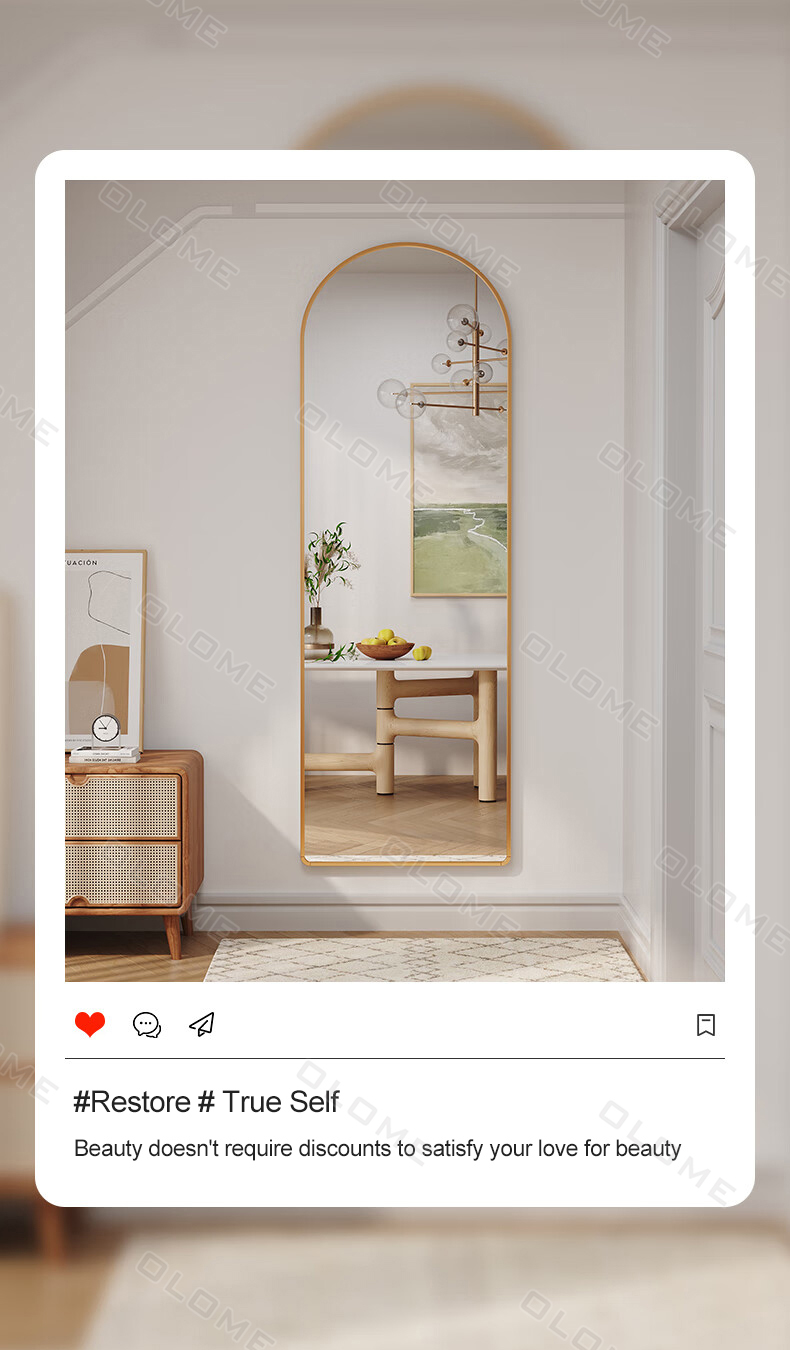Mirror High-definition Full-body Mirror, Wall-mounted Glass Floor-to ...