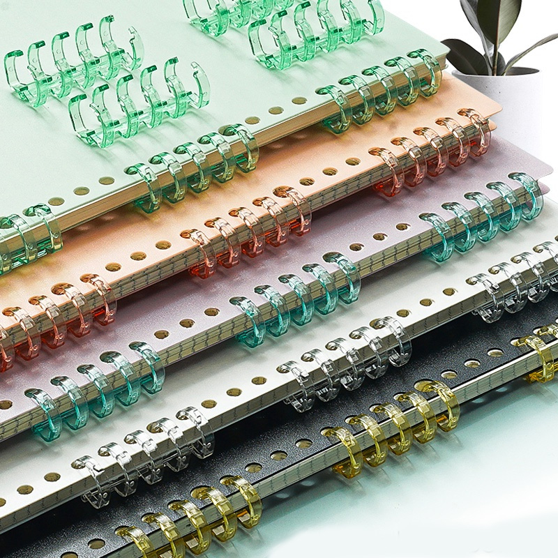 5 Hole Binding Ring DIY Transparent Plastic Binder Loop A4 A5 A6 Loose