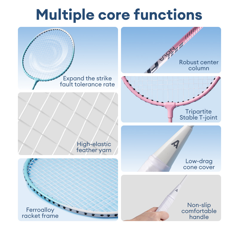 Deli Agnite 16-20LBS Iron Split Badminton Racket 2PCS/Pair | Shopee ...