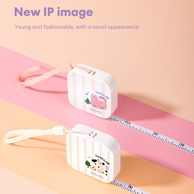 Deli 1.5m Retractable Tape Measure Mini Portable Body Waist Chest Arms