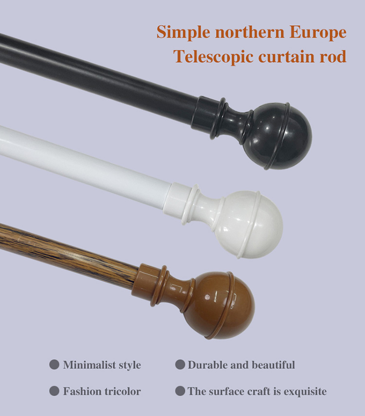 curtain rod 48'' - 84'' bracket iron adjustable scalable bedroom ...