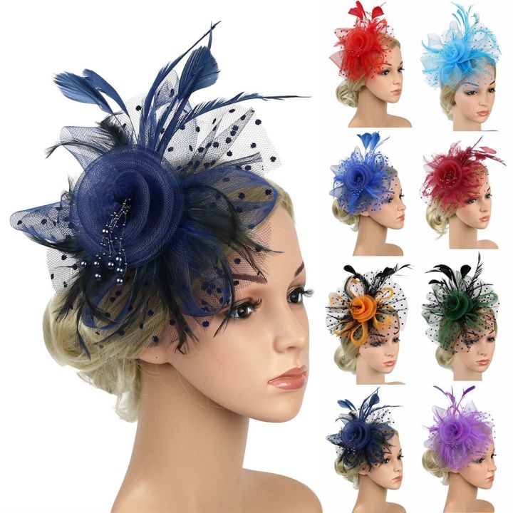 Women Girls Tea Party Headband Cocktail Alice Hair Clip Hair Fascinator ...