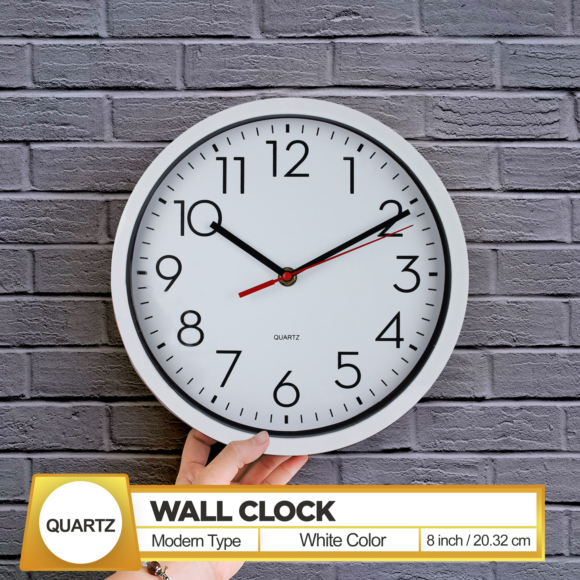 Quartz Wall Clock 20cm diamater (8 inches) | Shopee Philippines