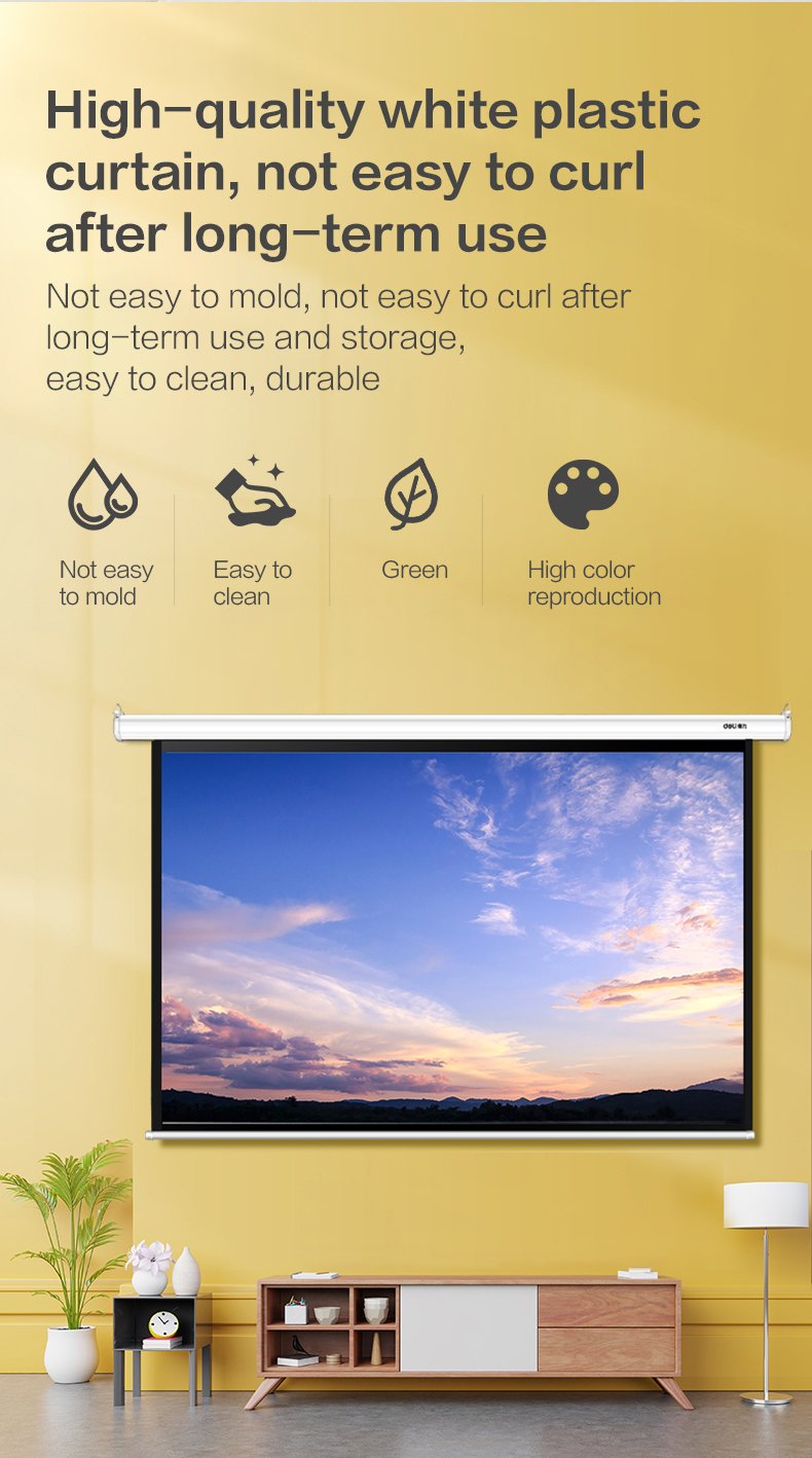 Deli 4K Portable Projection Screen Home HD Automatic Rising-Lowering ...