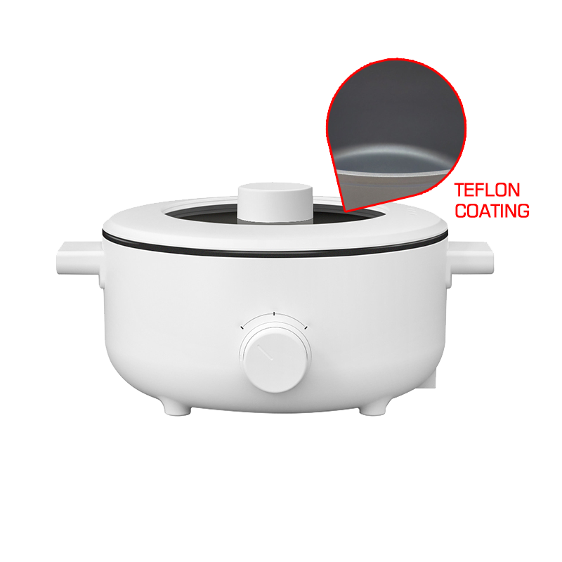 Electric Multi Cooker Pot Non-Stick Round Skillet Home 3L Fast Heating ...