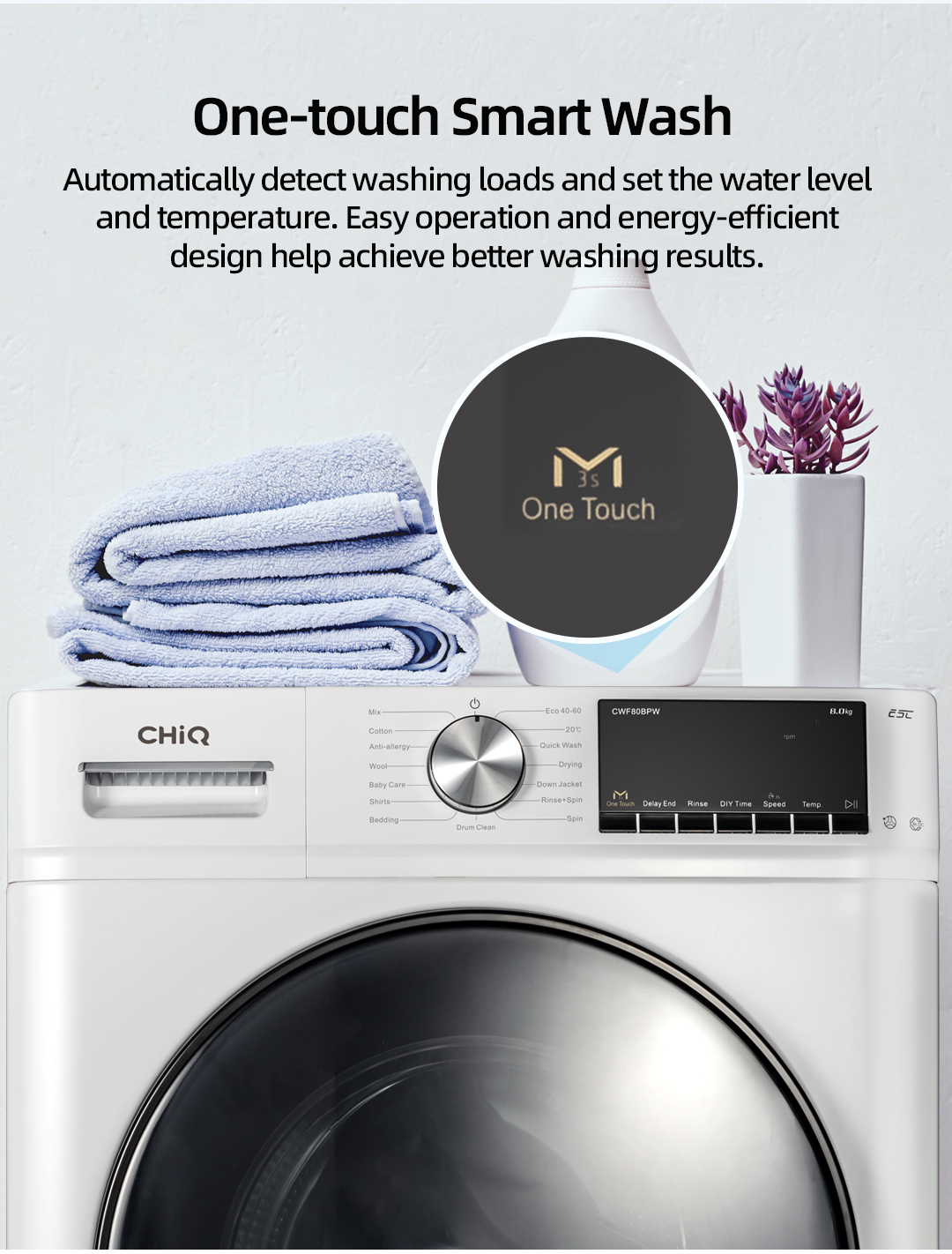 CHiQ Front Load 8kg Washer 1400 rpm inverter washing machine with dryer ...