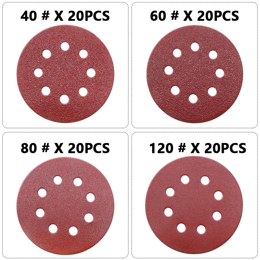 5-Inch Sanding Discs Kit - 100-Piece Hook & Loop Sandpaper With 2 Backing Pads (80-1000 Grit) - View #8