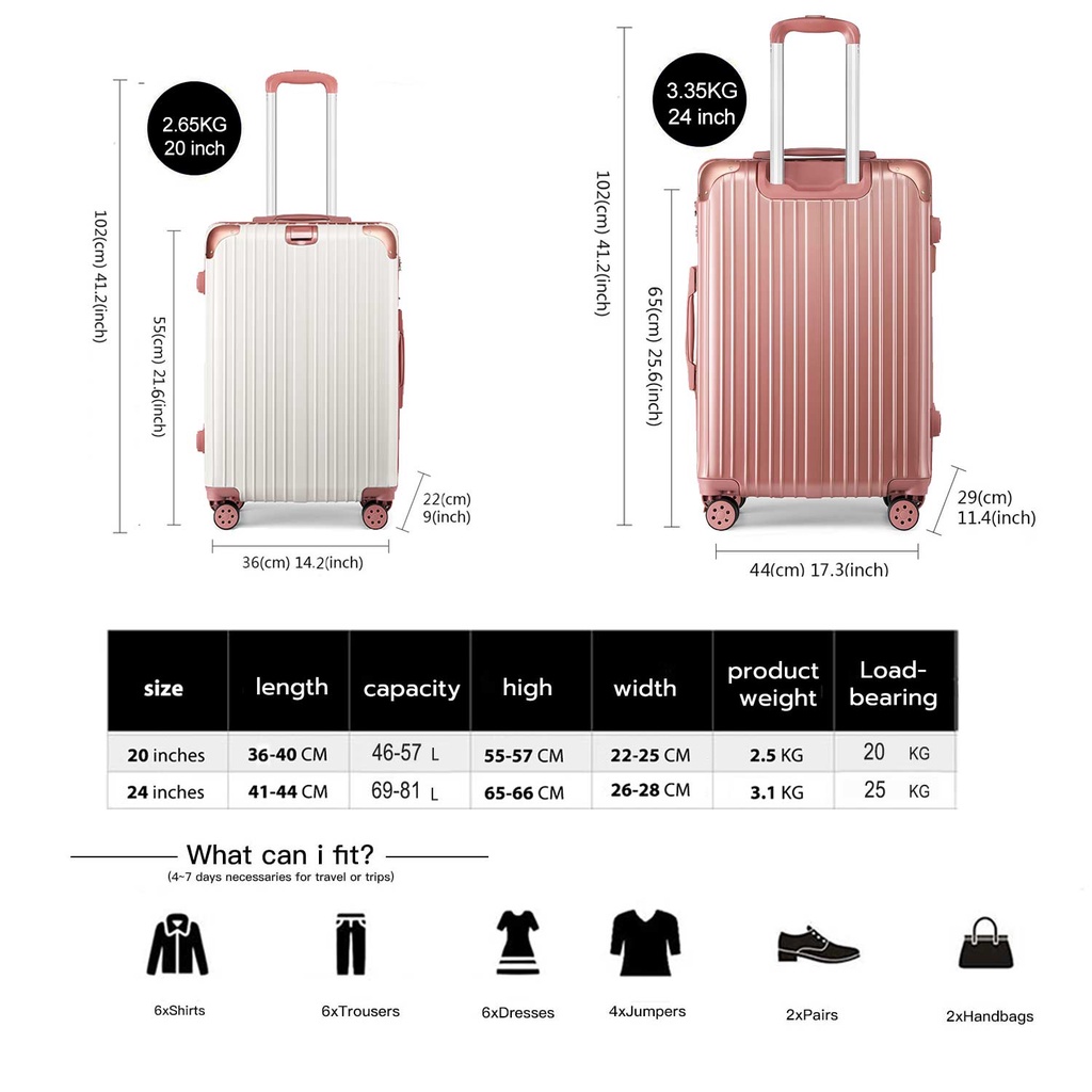 Luggage size 20 inch in cm online