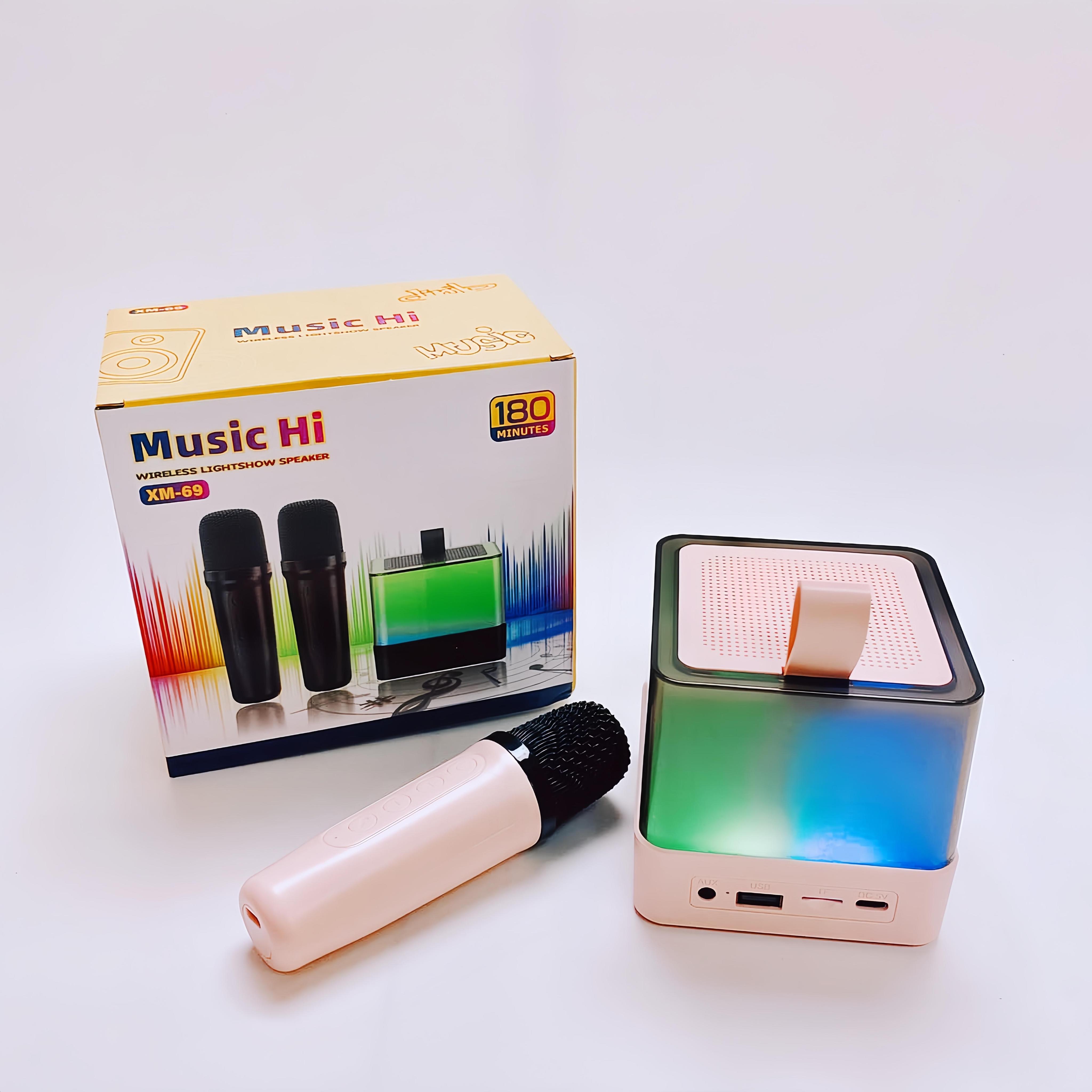Zeus RGB LED Mini Karaoke Bluetooth Wireless Microphone Portable ...