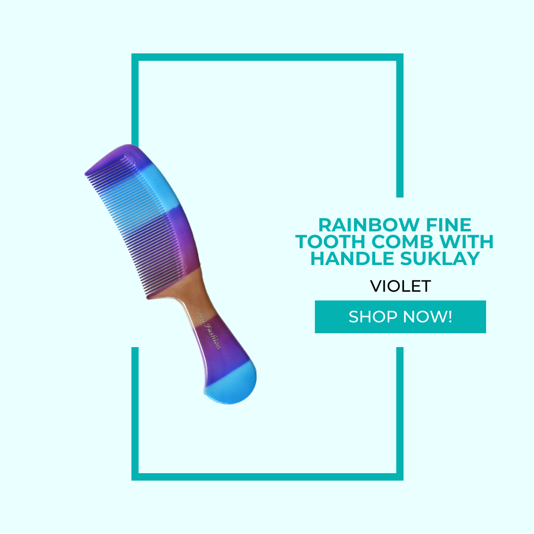 Joy Fashion Rainbow Fine Tooth Comb with Handle Suklay | Shopee Philippines