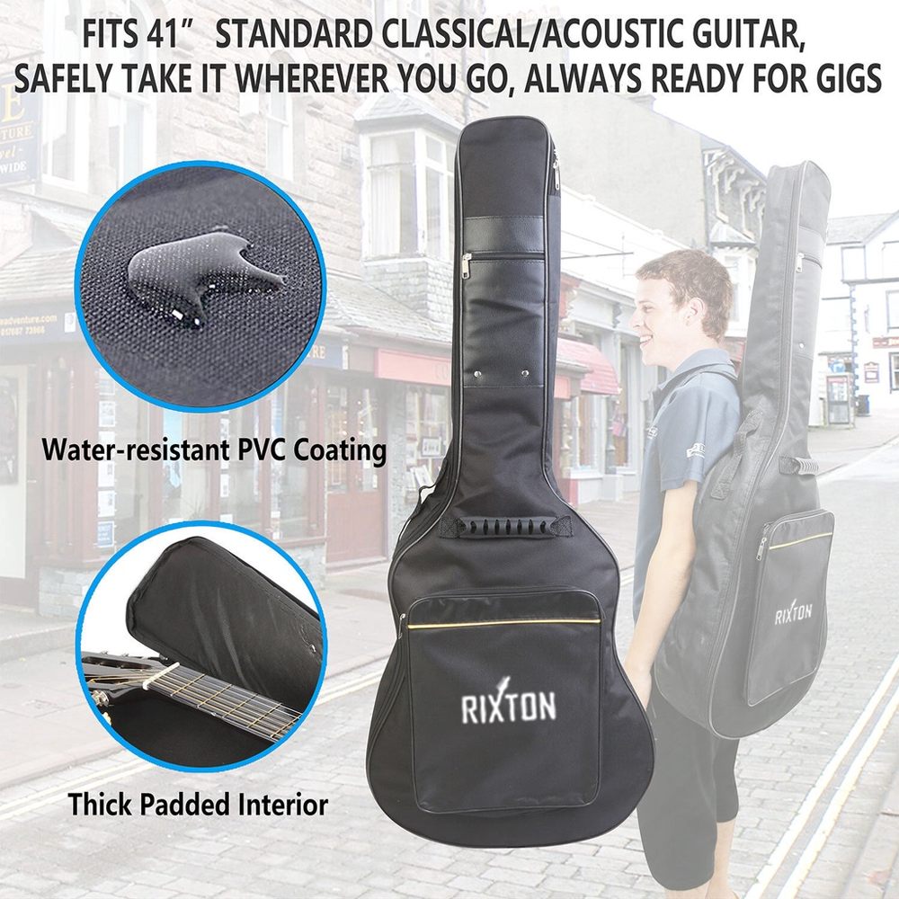 Waterproof Guitar Bag 41" Double Shoulder Electric Guitar Gig Backpack Bag Electric Guitar Gig Bag 10