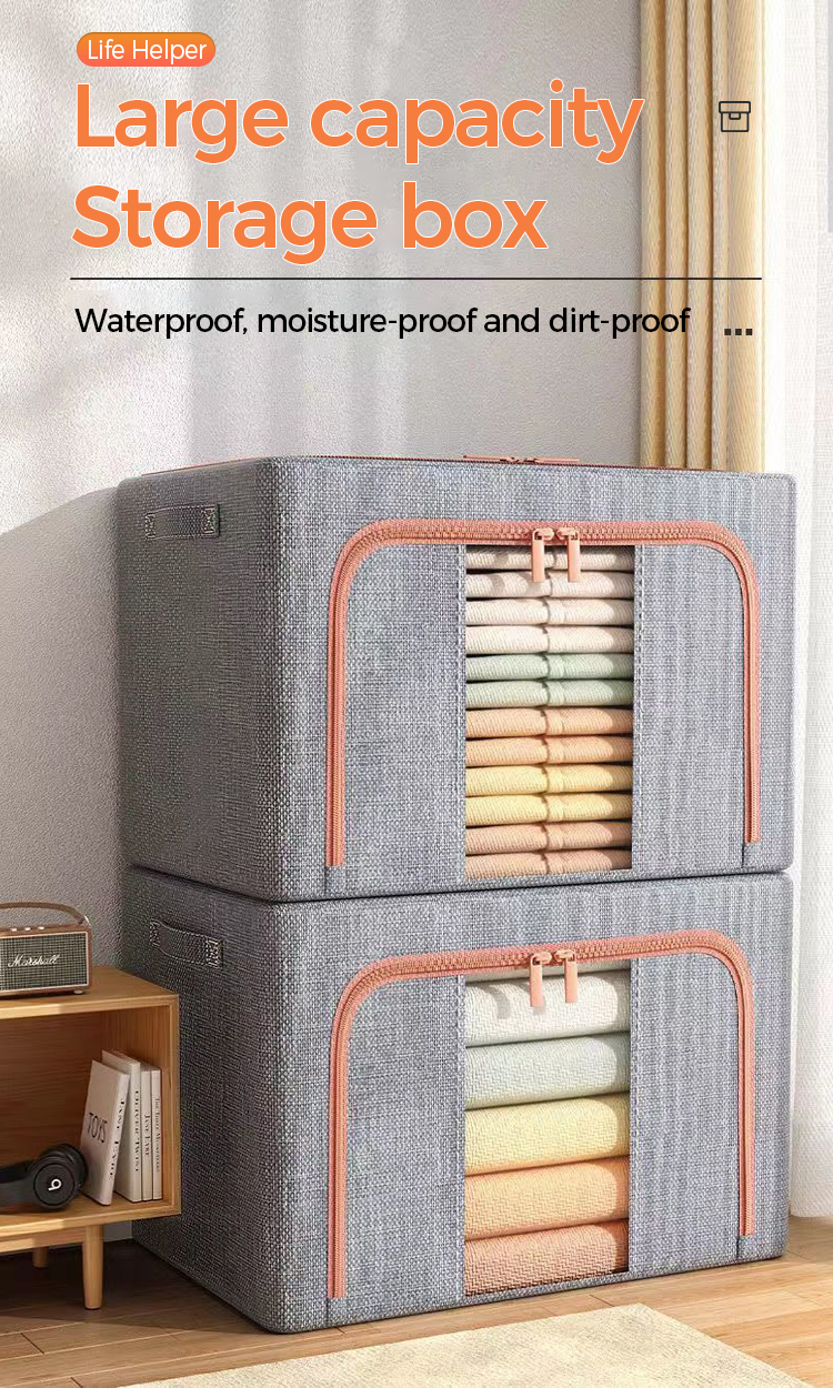 110L 130L Foldable Storage Box Clothes Organizer Basket With Cover ...