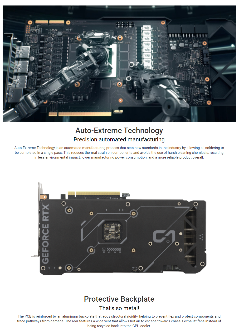 Asus Dual GeForce RTX 4070 SUPER 12GB GDDR6X Axial-tech Fan Design ...