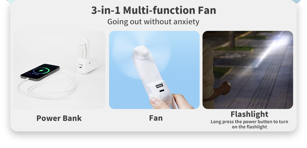 Simplus Smart Small Fan Handheld USB Electric Fan Portable Foldable 3 ...