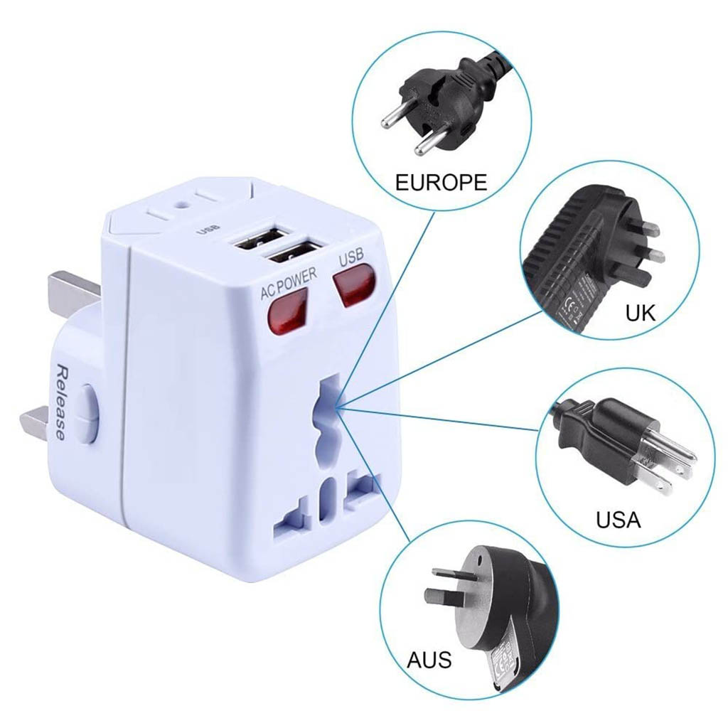 Universal Plug All in One Travel Adapter Converter With Dual USB Port ...