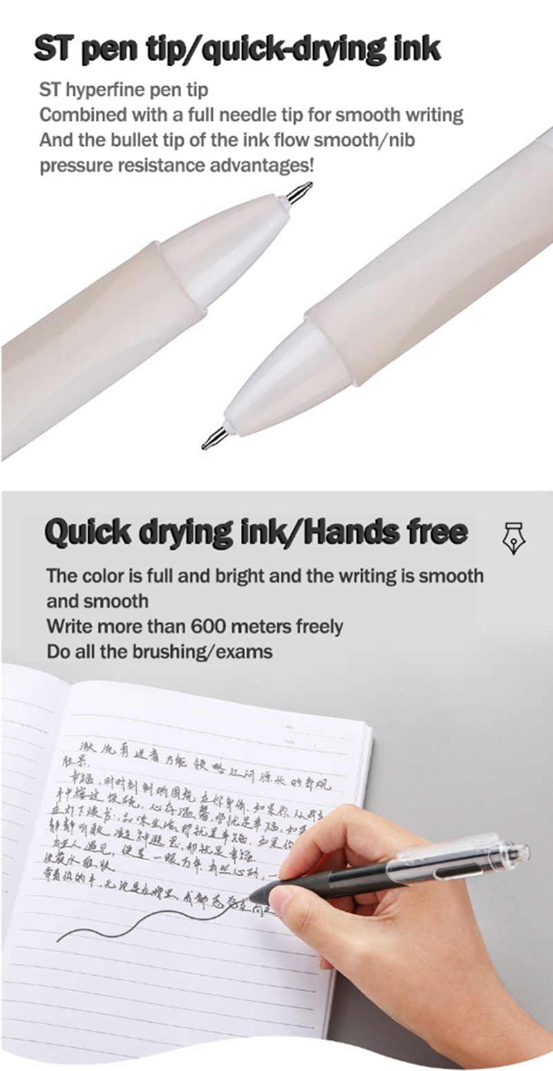 5PCS Gel Pen 0.5MM Black Ink Signature Pen Writing Ballpoint Pen ST ...