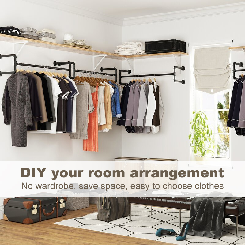 Multifunctional Metal Hanging Rack Home Wall Mounted Hanger Rack Heavy ...