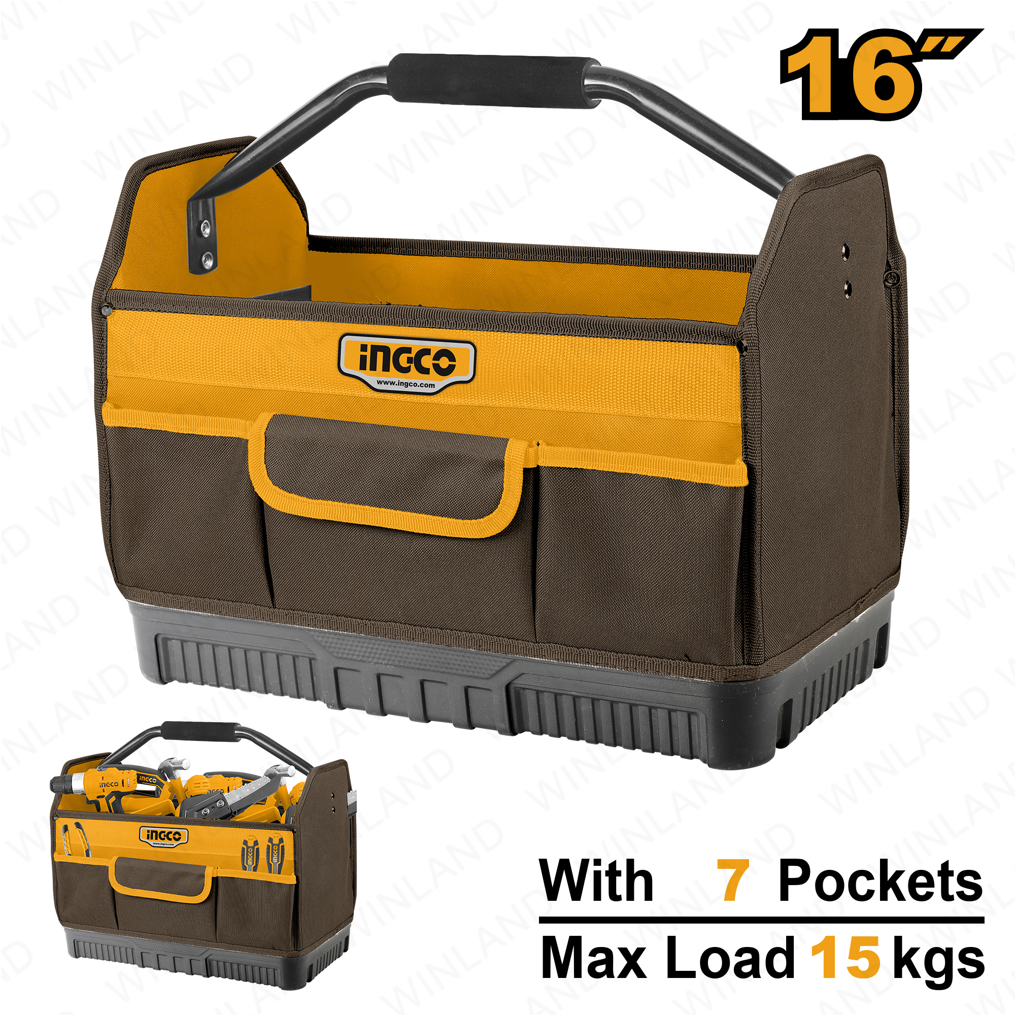 Ingco by Winland 16inch Tool Bag Box Organizer Kit Storage Heavy Duty ...