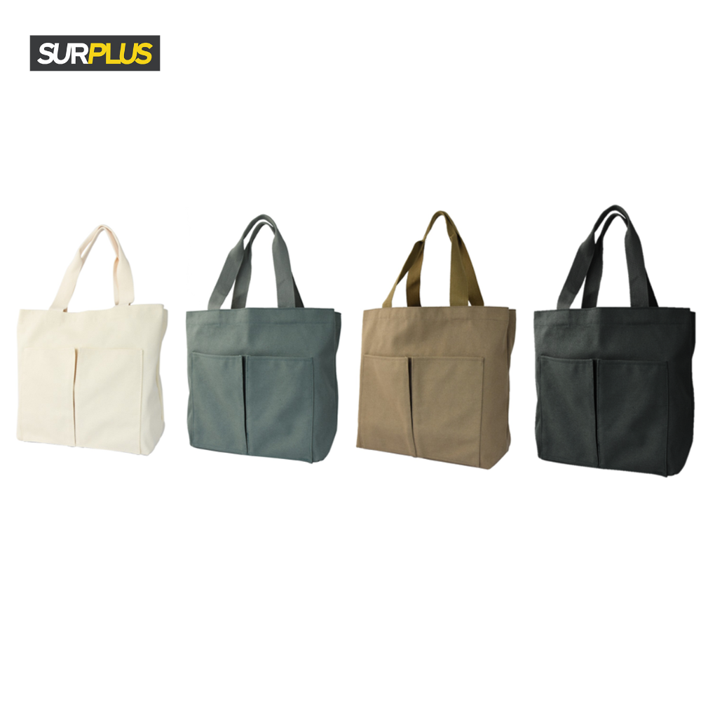 Surplus Unisex Canvas Tote Bag With Pockets Shopee Philippines