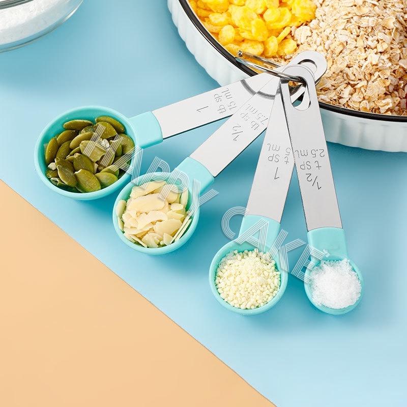 8PCS Stainless Steel Measuring Cups Kitchen Measuring Cup and Spoon Set ...