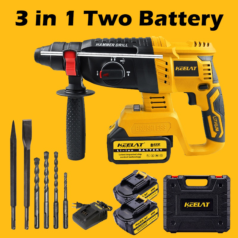 KEELAT KWHD001 Rotary Hammer Drill Electric Cordless Brushless Hammer ...