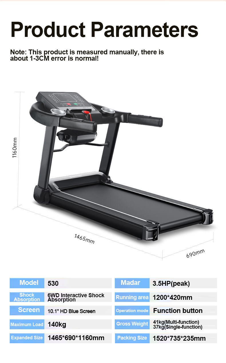 3.5HP luxury treadmill, Massage function home treadmill，Multifunctional ...