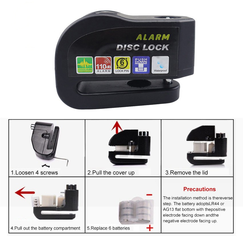 Motorcycle Disc Brake Alarm Lock Anti-theft Lock Wheel Disc Brake Lock ...