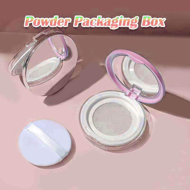 Mini Reusable Powder Dispensing Box Portable Suede Powder Puff Mirror ...