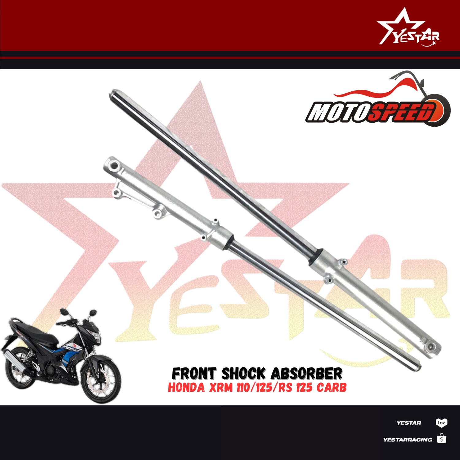 Yestar Racing 1Pair Front Dual Shock Absorber For Honda XRM 110 125 and ...