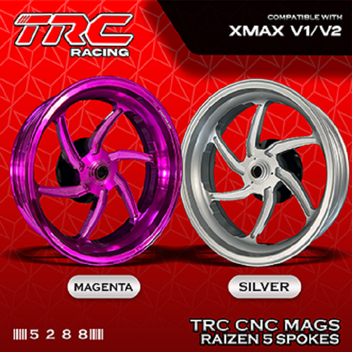 TRC XMAX 300 V1/V2 CNC RAIZEN 6 SPOKES MAG WHEELS (3.5*15 F x 4.0*14 R ...