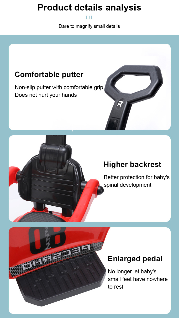 Multifunction Baby Kids Ride on Toy Car Push Stroller Kids Outdoor Car ...