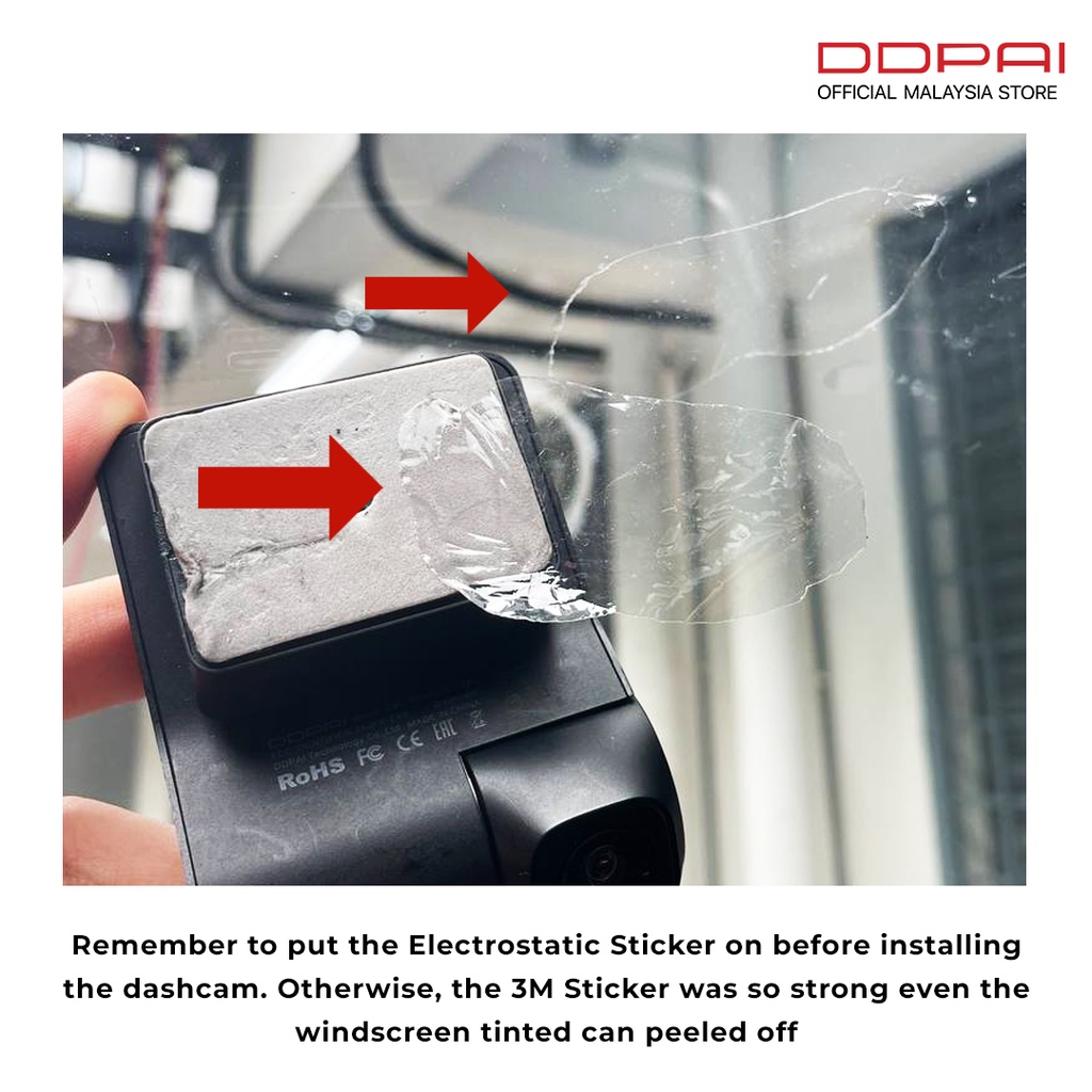 DDPAI Electrostatic Sticker Dash Cam Accessories Wind Screen Tape ...