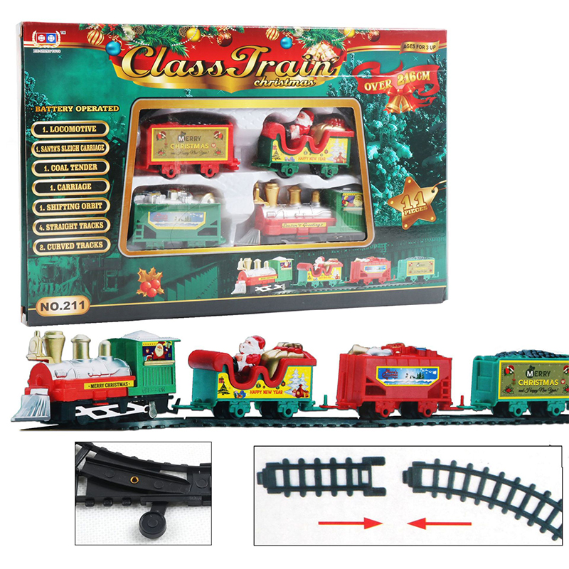 Christmas Electric Rail Car Toys Children Small Train Seam Toys Track