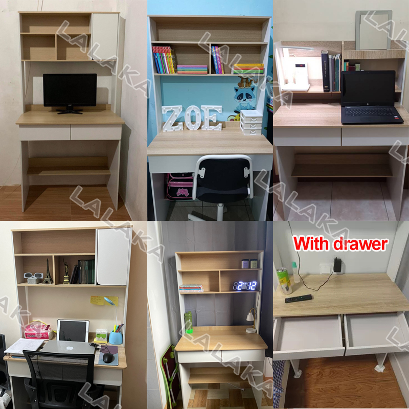 Study Table With Drawer Computer Table Desktop Home desk bookcase ...
