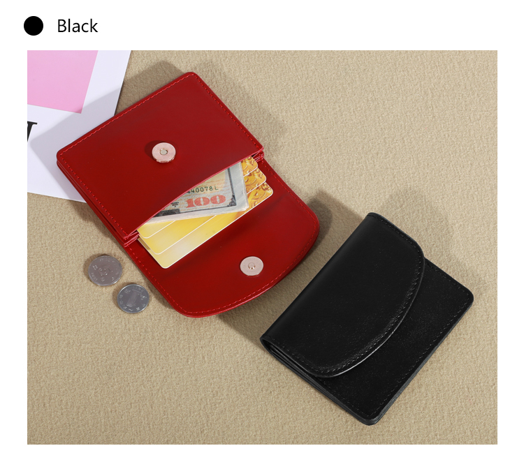 Mumu 1082 Korean Woman Wallets PU Leather Simple Solid Color Wallet For ...