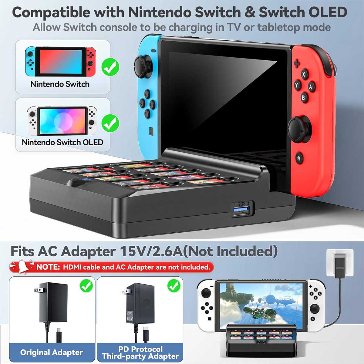 NSW TV Docking Station With 10 Game Slot For Switch Switch OLED (NG-SW279)