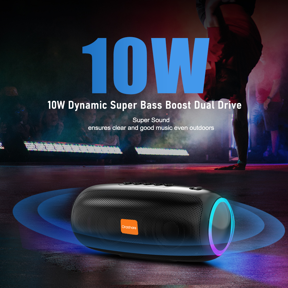 Orashare Bs03 Plus Bluetooth Speaker With Rgb Light Portable Tws