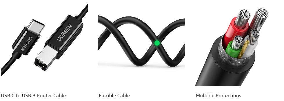 UGREEN USB Type C to USB 2.0 Type B Scanner Printer Connector Cable ...