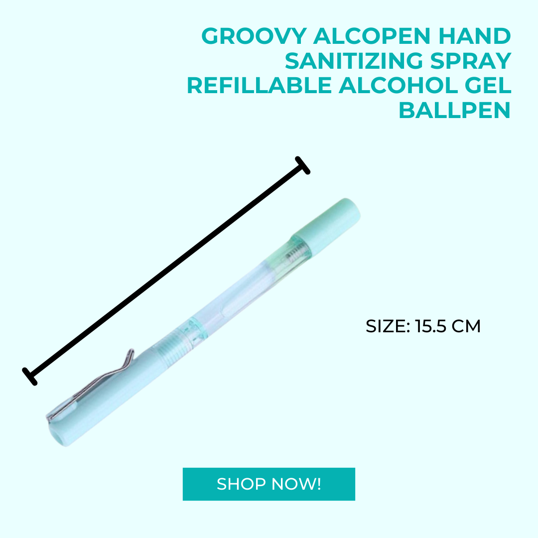 Groovy Alcopen Hand Sanitizing Spray Refillable Alcohol Gel Ballpen ...