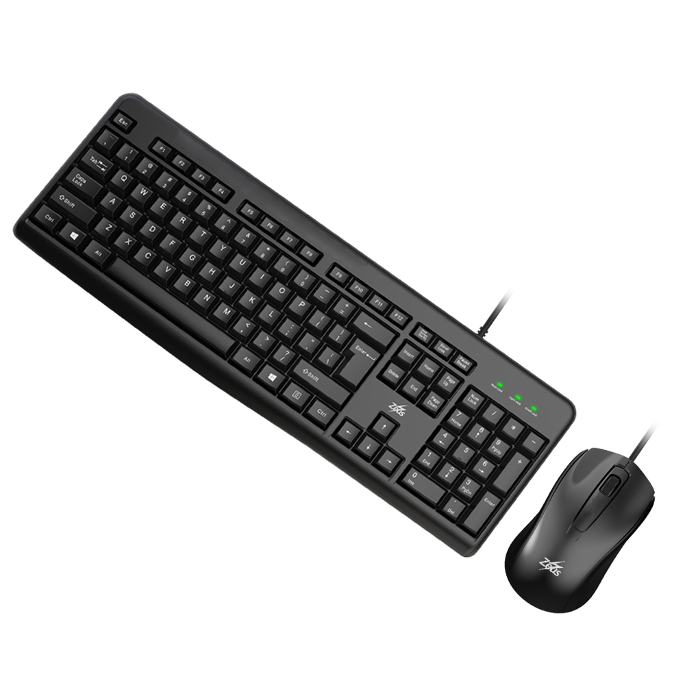 Zeus GK-718 Slimline Wired Keyboard and Mouse Combo Set USB Plug-and ...