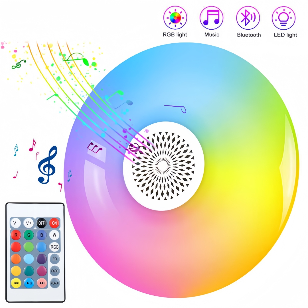 24W Dream colorful ufo Audio RGB LED music ceiling light E27 port with ...