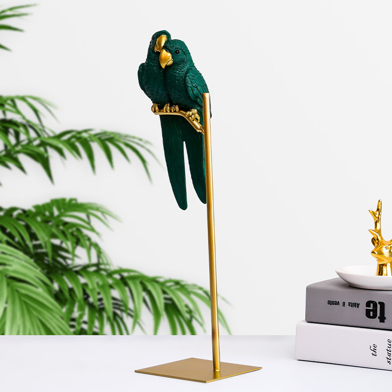 Creative Luxury Nordic Couple Colorful Tall Parrot Resin Bird Table ...